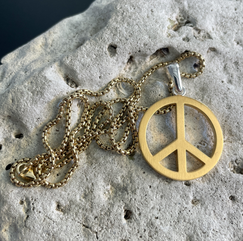 Peace-Anhänger 925 Silber vergoldet